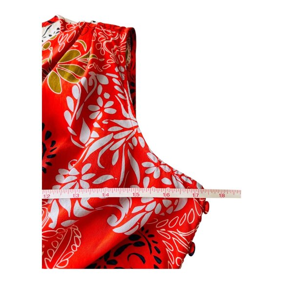 Julie Dillon Orange Asymmetrical Sundress Scoop Neck Sleeveless 100% Silk size 2 - Picture 6 of 13